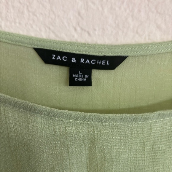 Zac & Rachel Lime green Solid 3/4 Sleeve Blouse Size Large - Picture 6 of 7